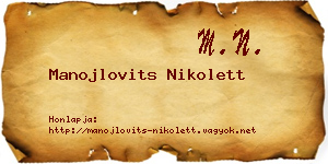 Manojlovits Nikolett névjegykártya
